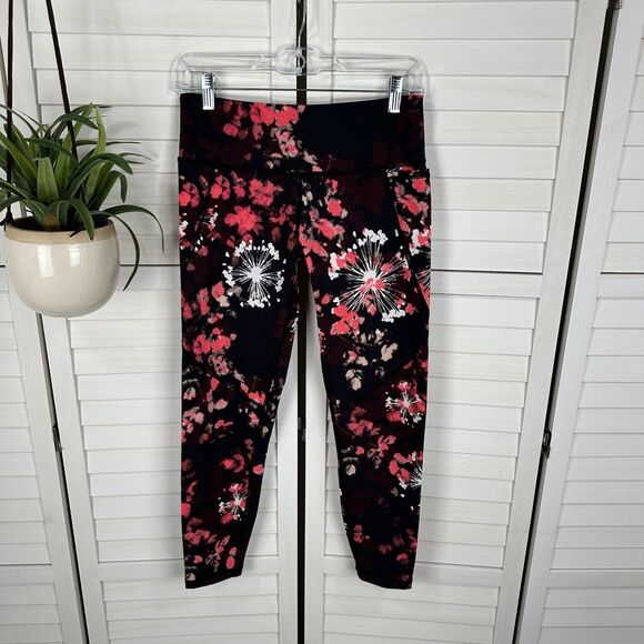 Sweaty‎ Betty The Power 7/8 Length Leggings Black Coral Pink Fireworks Size S - Picture 1 of 9